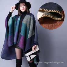 Wholesale new fashion style large size cheap price women winter poncho coats